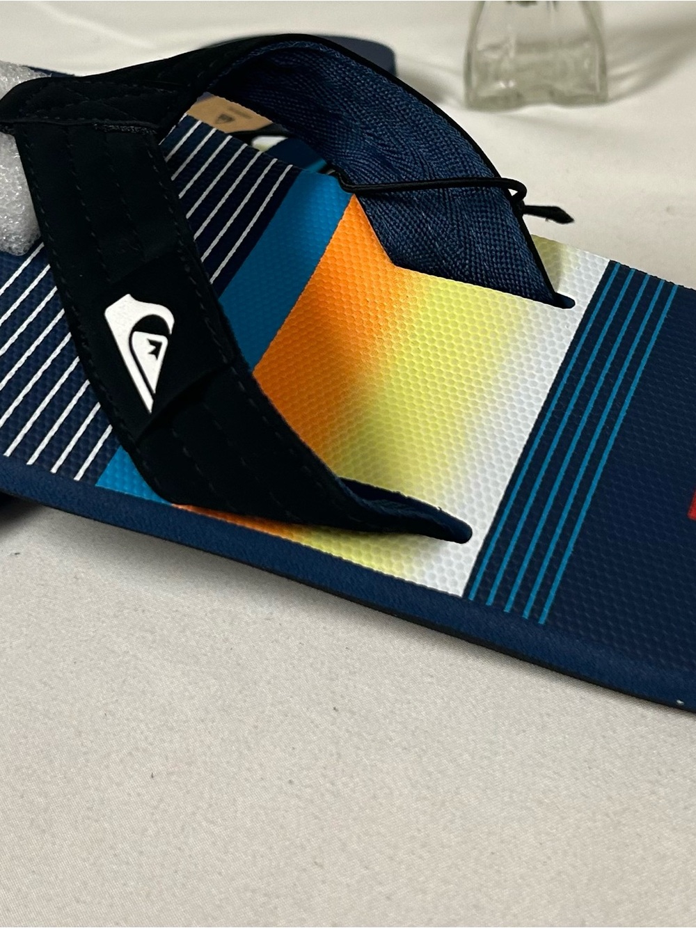 Quiksilver Blue Yellow Orange Gradient Men's Flip Flops